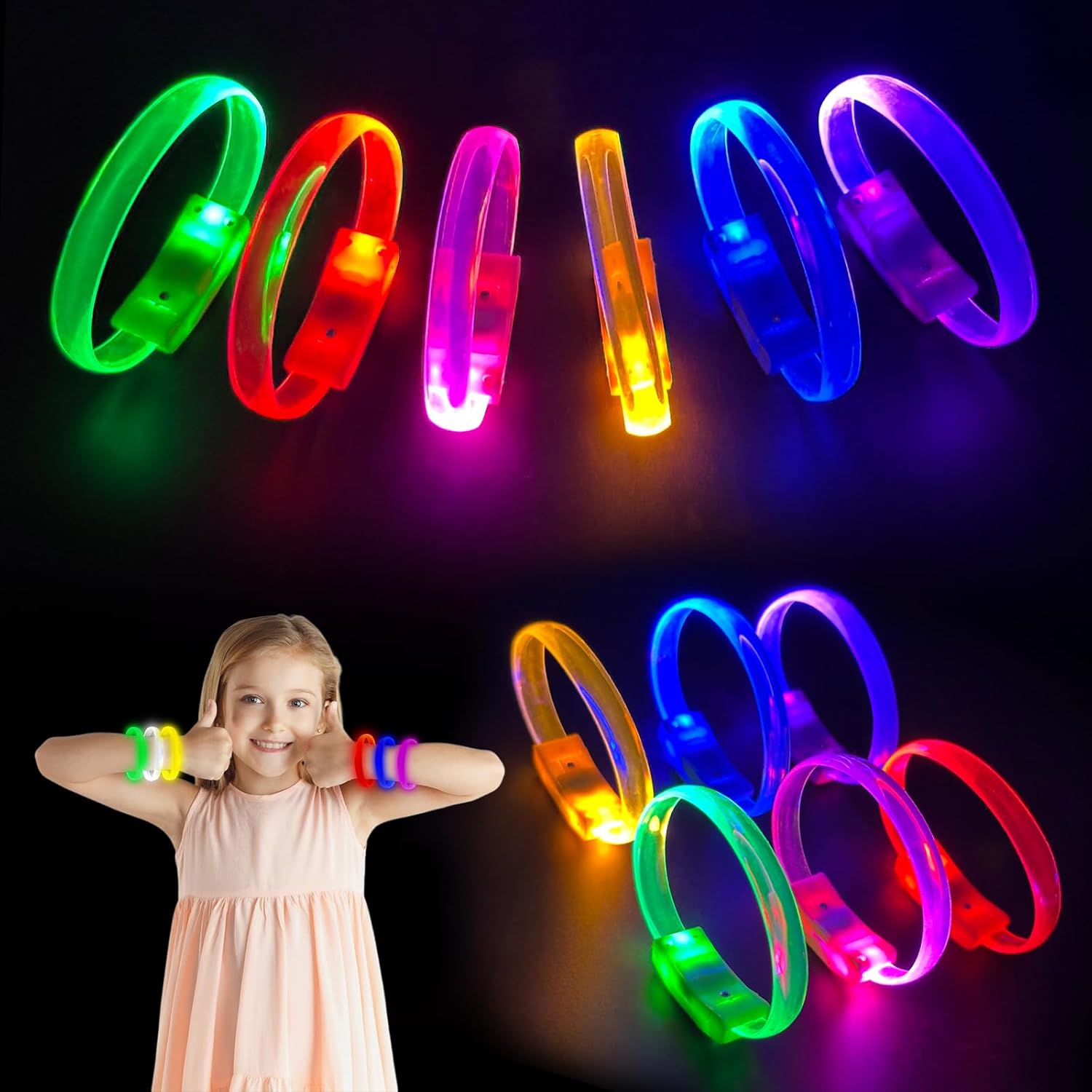 Festival &amp; Parti LED Bileklik 3 Farklı Mod Işıklı 1 Adet - 4