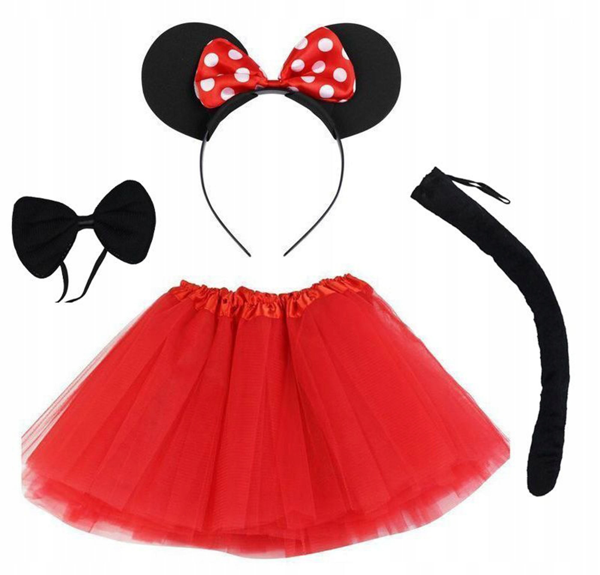 Minnie Mouse Kostüm Seti - Etek, Taç, Kuyruk, Papyon  - 2