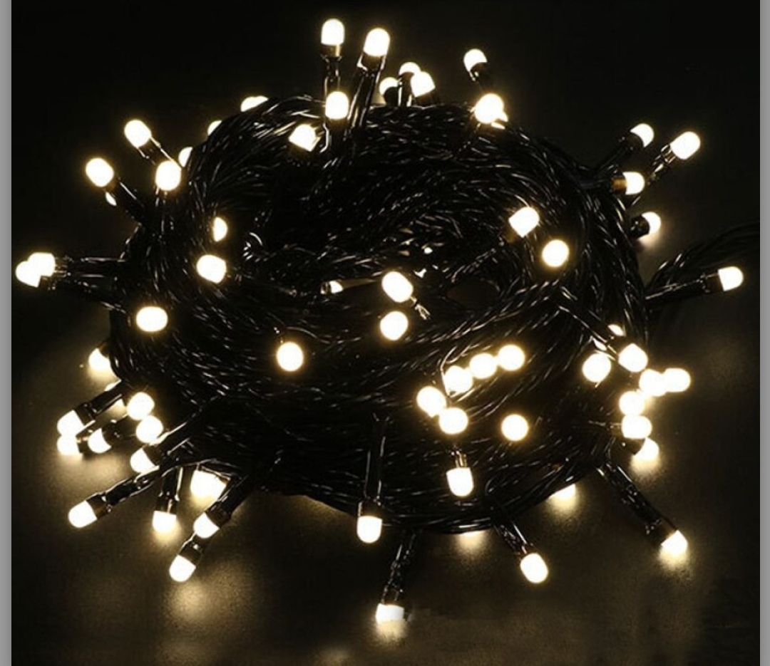 5m Boncuk Lamba Gün Işığı 8 Fonksiyon 100 Led Fişli Siyah Kablo