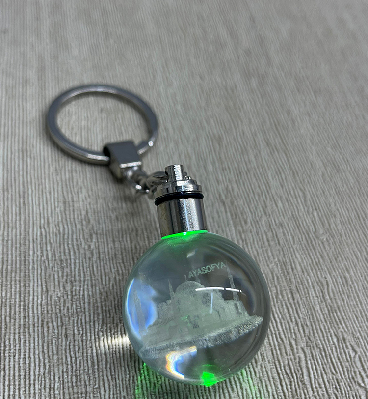 Ledli Ayasofya Tasarımı Kristal Anahtarlık