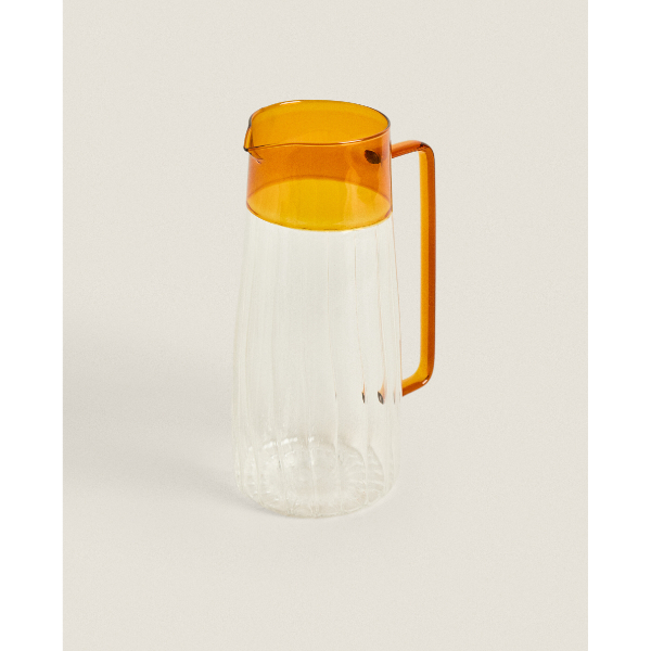 Turuncu Detaylı Cam Sürahi 1600 ml  - 4
