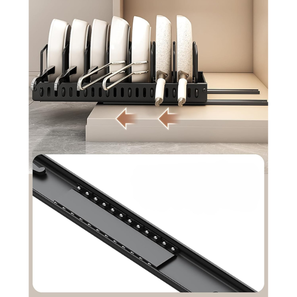 Teleskopik Raylı Tava Tencere Organizeri - 5