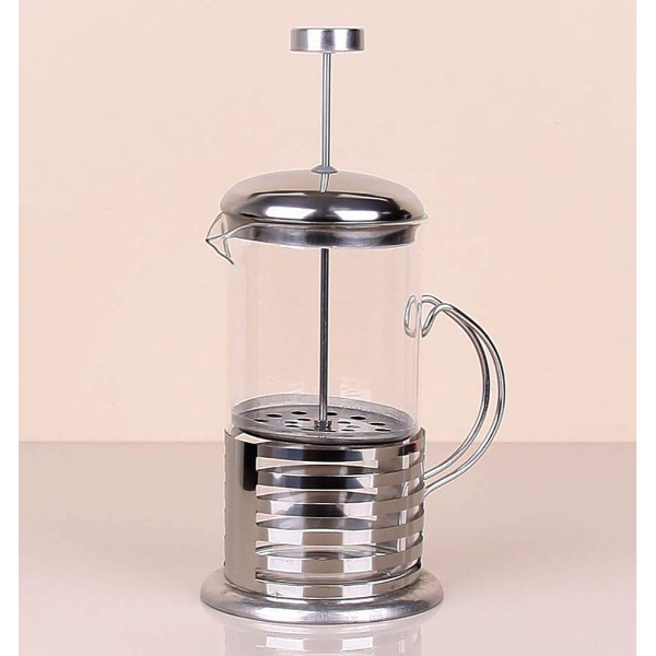 Çelik Kulplu Cam French Press - 350 ml  - 2