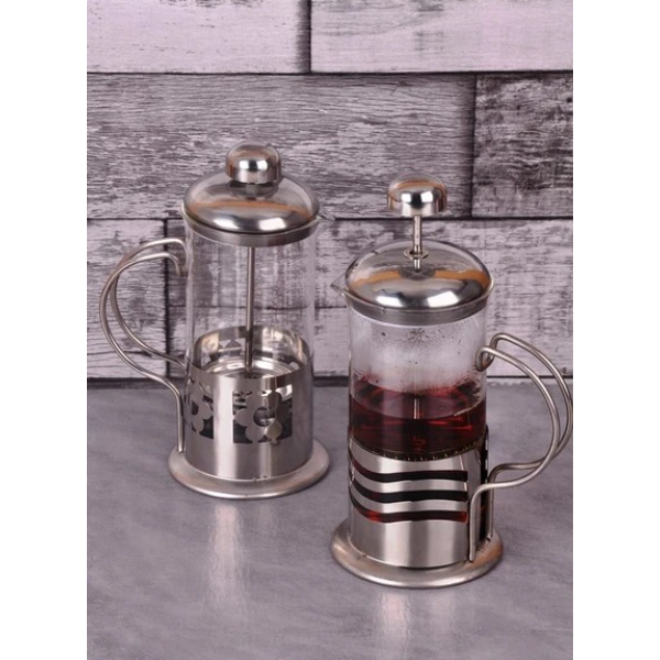 Çelik Kulplu Cam French Press - 350 ml  - 5