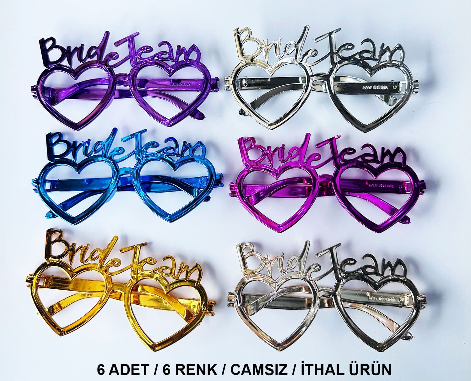 Kalpli Bride Team Gözlük Seti 6 Renk