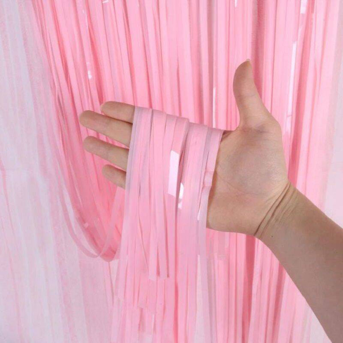 Soft Pembe Püsküllü Kapı Perdesi - 2