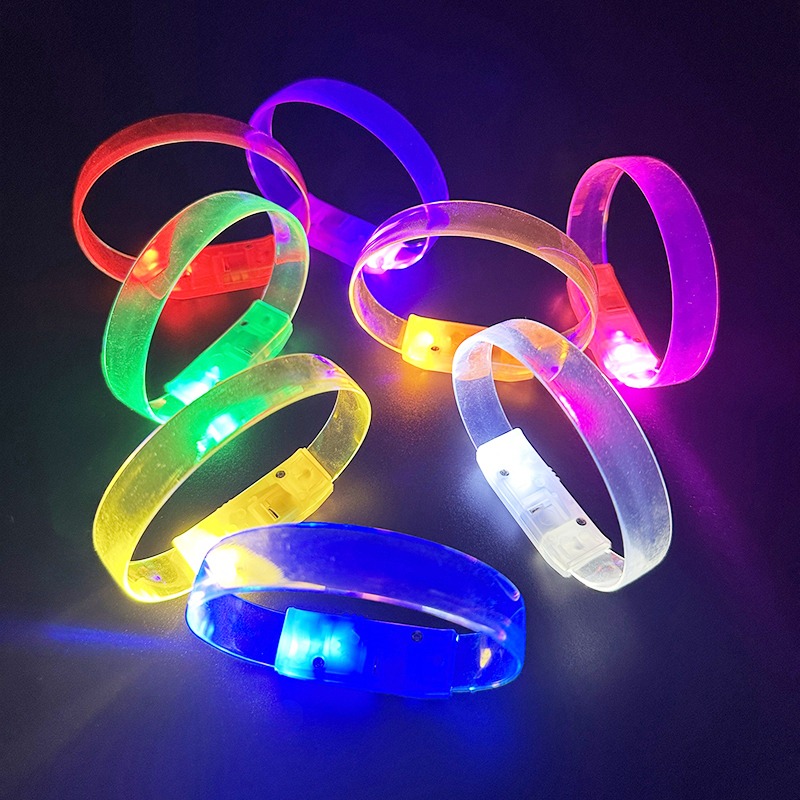 3 Modlu Pilli LED Işıklı Esnek Parti Bilekliği Mavi - 4