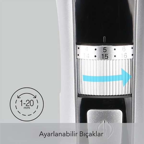 Şarjlı Ayarlanabilir Başlıklı Saç Sakal Traş Makinesi  - 4