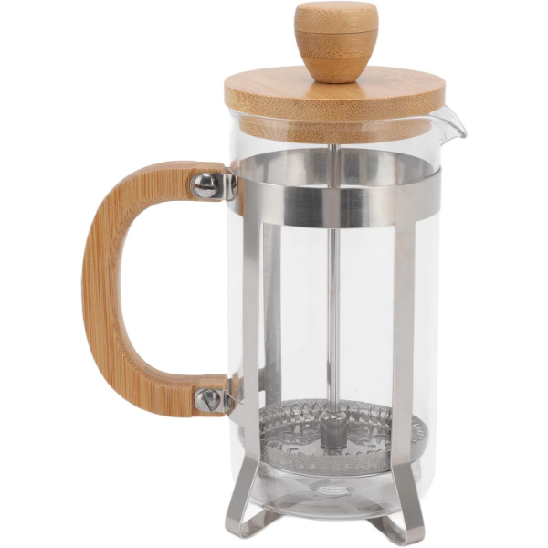 Ahşap Detaylı 600 ml Cam French Press  - 3