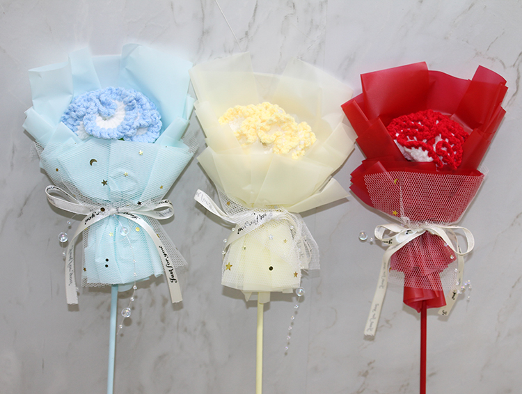 El Örgüsü Tekli Çiçek Buketi