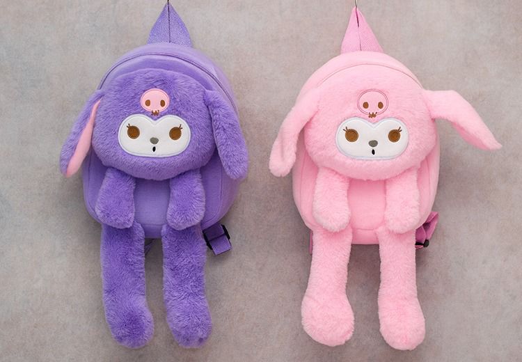 Peluş Işıklı Oynar Kulaklı Kuromi Sırt Çantası 