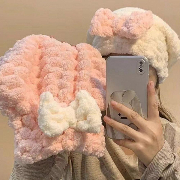 Mikrofiber Örgü Saç Kurutma Bone Havlu - 5