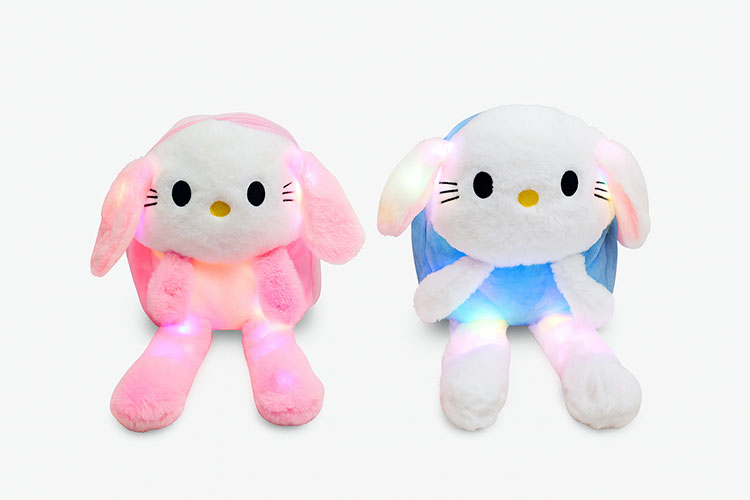 Işıklı Peluş Oynar Kulaklı My Melody ve Cinnamoroll Sırt Çantası  - 2