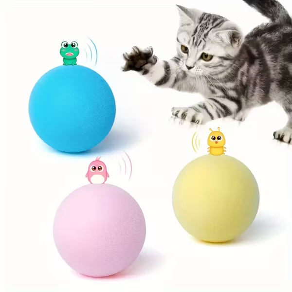 Kedi Otlu 3 Sesli İnteraktif Top Kedi Oyuncağı - 5