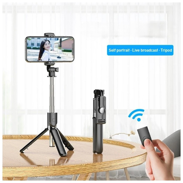Uzaktan Kumandalı Tripod Özellikli Selfie Çubuğu  - 4