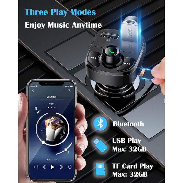 QC 3.1A USB &amp; PD /TF FM Transmitter - 4