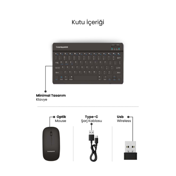 Siyah Kablosuz Klavye Ve Mouse Seti - 4