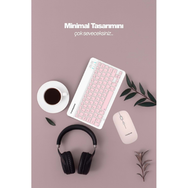 Pembe Kablosuz Klavye Ve Mouse Seti - 2