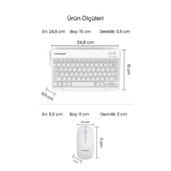 Beyaz Kablosuz Klavye Ve Mouse Seti - 3