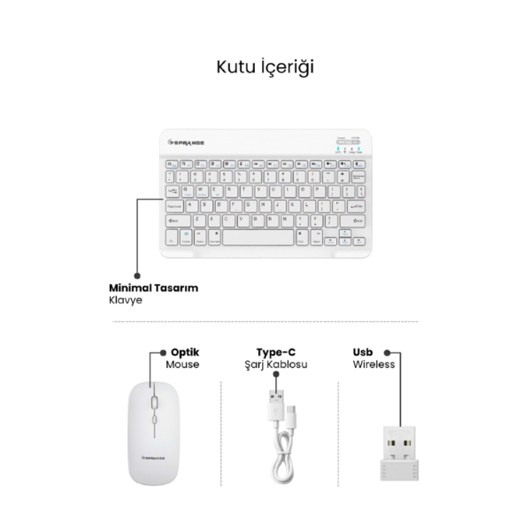 Beyaz Kablosuz Klavye Ve Mouse Seti - 4