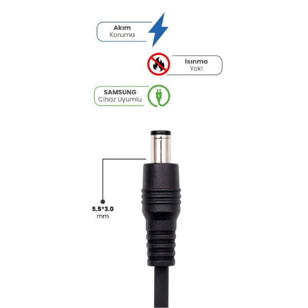 19V 4.74A 5.5 * 3.0mm 90W SAMSUNG İçin Laptop Adaptör - 2