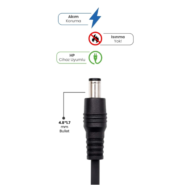 19V 4.74A 4.8 * 1.7mm Bullet 90W HP İçin Laptop Adaptör - 2