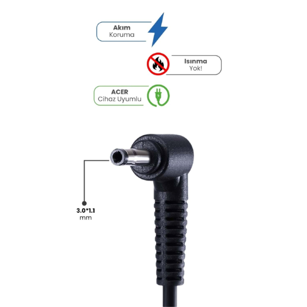 19V 3.42A 3.0 * 1.1mm 65W ACER İçin Laptop Adaptör - 2