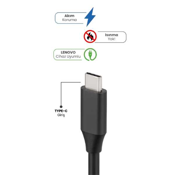 20V 3.25A TYPE-C 65W LENOVO İçin Laptop Adaptör - 2