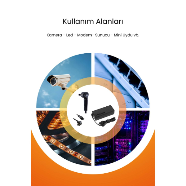 12V 5A 5.5 * 2.5mm 60W Led ve Modem Adaptörü - 4