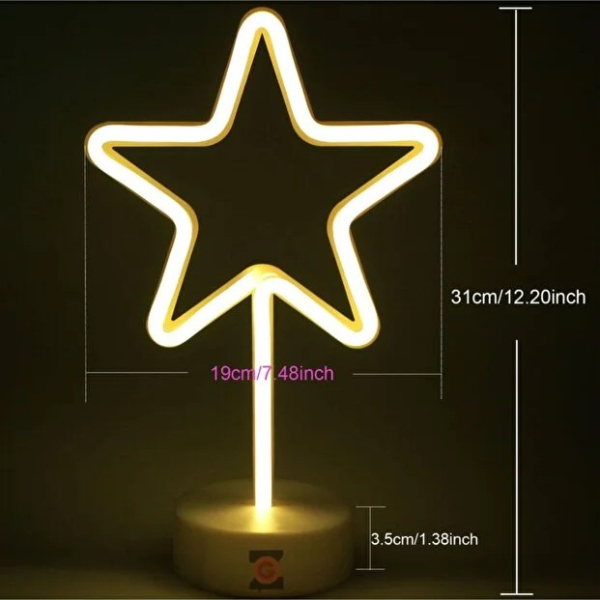 Yıldız Neon LED Lamba  - 3