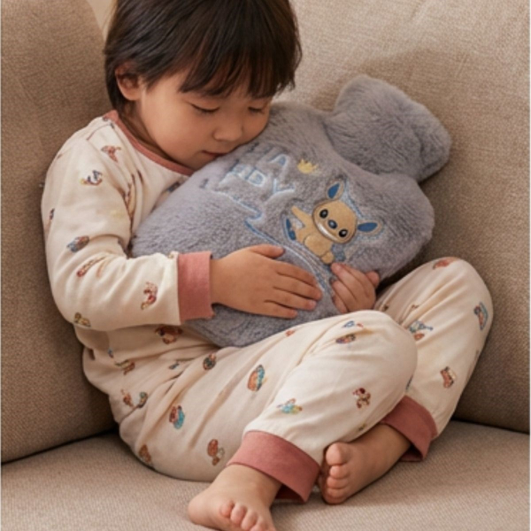 Stitch Figürlü Gri Peluş Sıcak Su Torbası 1 Litre - 2
