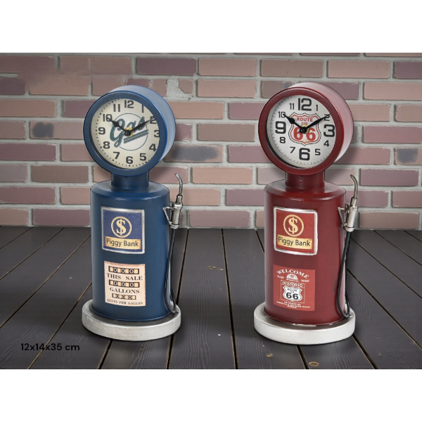 Retro Benzin Pompası Tasarımlı Masaüstü Saat - 2