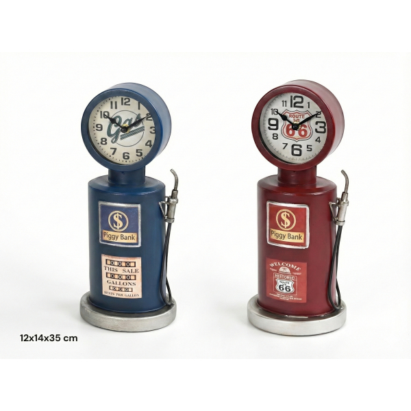 Retro Benzin Pompası Tasarımlı Masaüstü Saat - 3