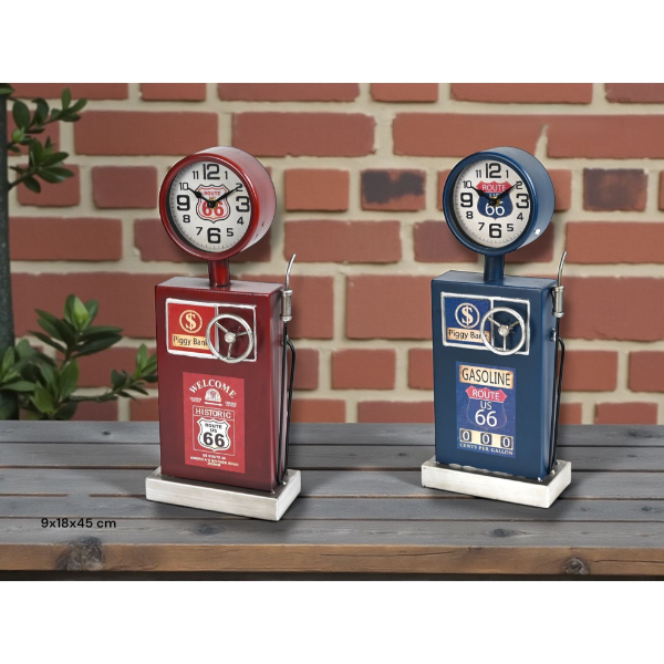 Klasik Benzinlik Tasarımlı Masaüstü Saat - 2