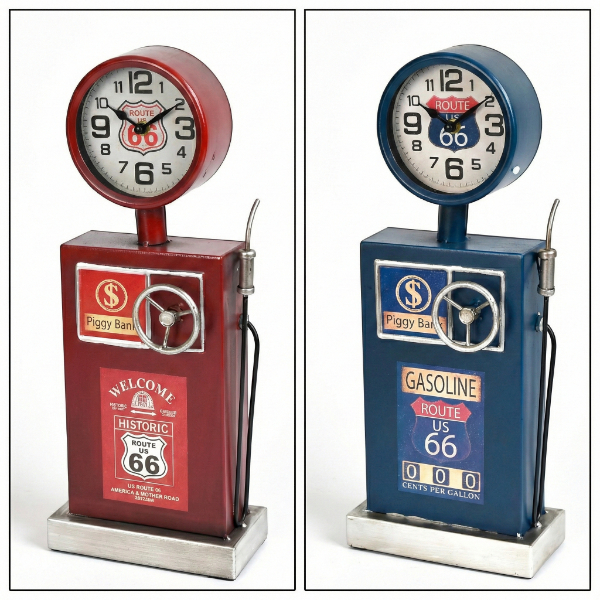 Klasik Benzinlik Tasarımlı Masaüstü Saat - 3