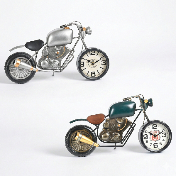 Klasik Motor Tasarımlı Masaüstü Saat  - 3