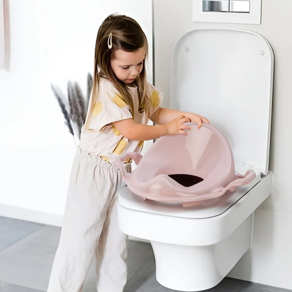 Pembe Kulplu Çocuk Klozet Adaptörü  - 2