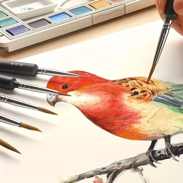 10 Adet Hobi ve Araba İnce Detay Rötuş Fırça Seti  - 3