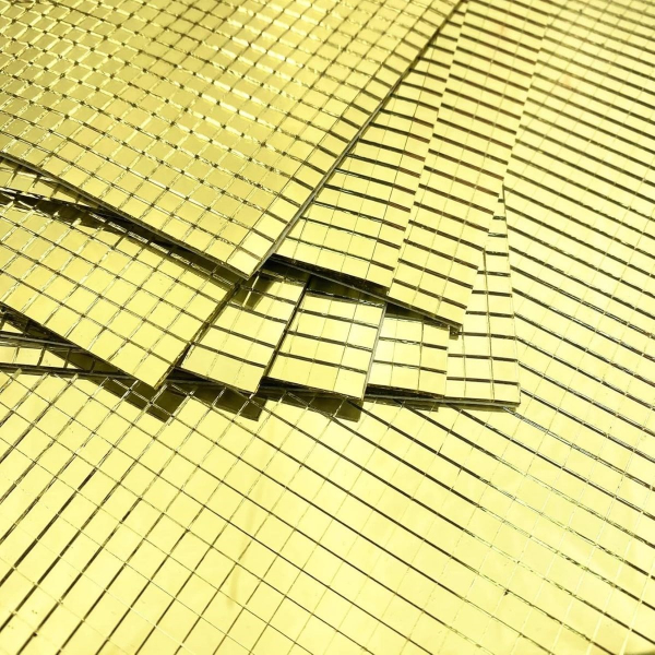 Kendinden Yapışkanlı Aynalı Kare Gold Sticker 30x30 Cm - 2
