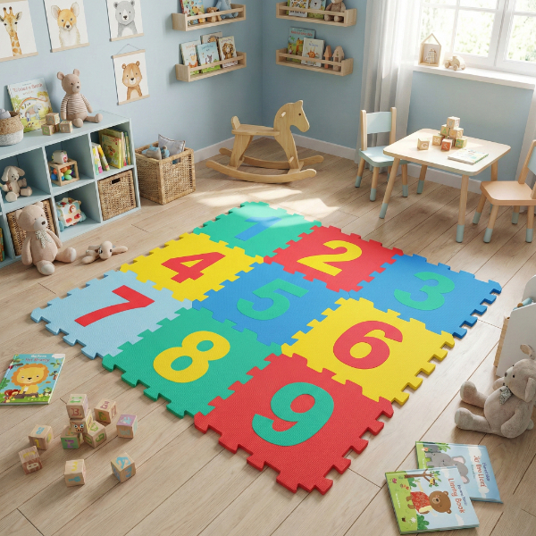 9 Parça Sayılar Puzzle Yer Matı  - 2