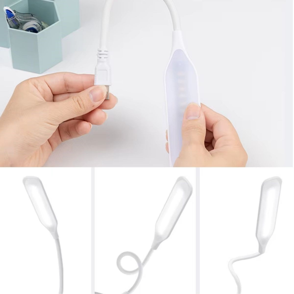 Kompakt USB Beyaz 14 Ledli 3 Kademeli Dokunmatik Okuma Lambası  - 2