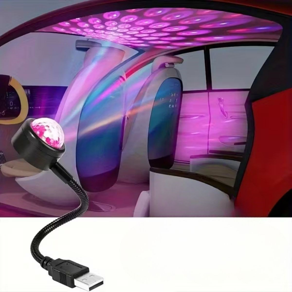 Sese Duyarlı USB Araç İçi Ambiyans Işığı  - 2