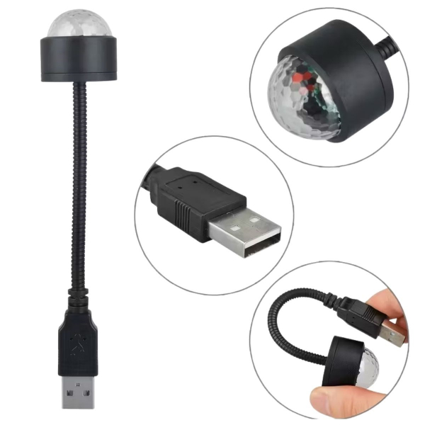 Sese Duyarlı USB Araç İçi Ambiyans Işığı  - 5