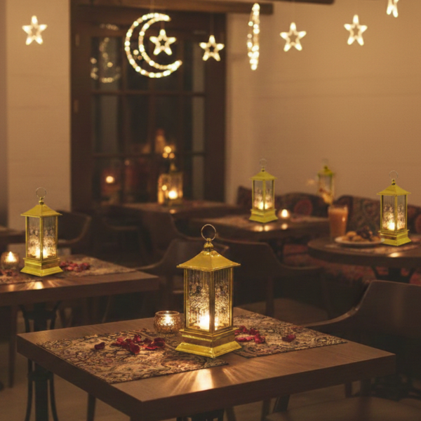 Ramazan Temalı Gold Kare Kubbe LED Lamba  - 2