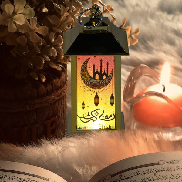 Ramazan Temalı Küçük Kare Kubbe LED Lamba  - 4