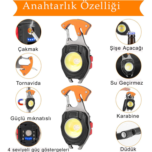 Çok Fonksiyonlu Anahtarlık Kamp Lambası - 3