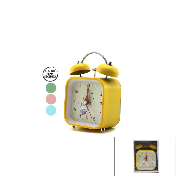 Renkli Kare Masa Çalar Saati - 3