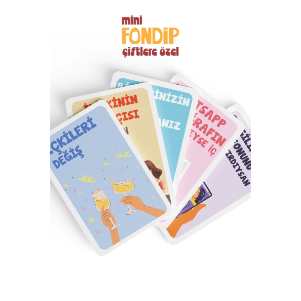 Mini Fondip Çiftlere Özel Eğlenceli Kart Oyunu - 3