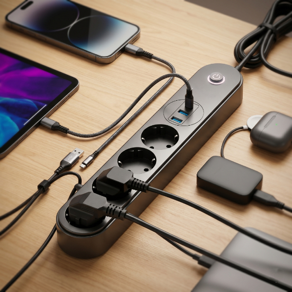Termal Akım Korumalı 4 Prizli USB Girişli Uzatma Kablosu  - 3