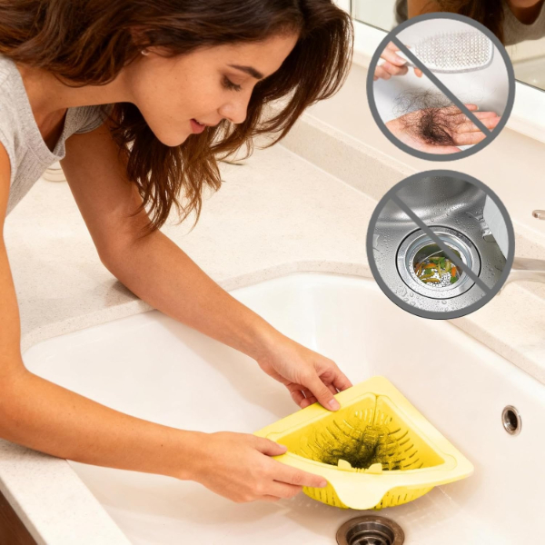 Mutfak ve Banyo Üçgen Lavabo Süzgeci  - 5